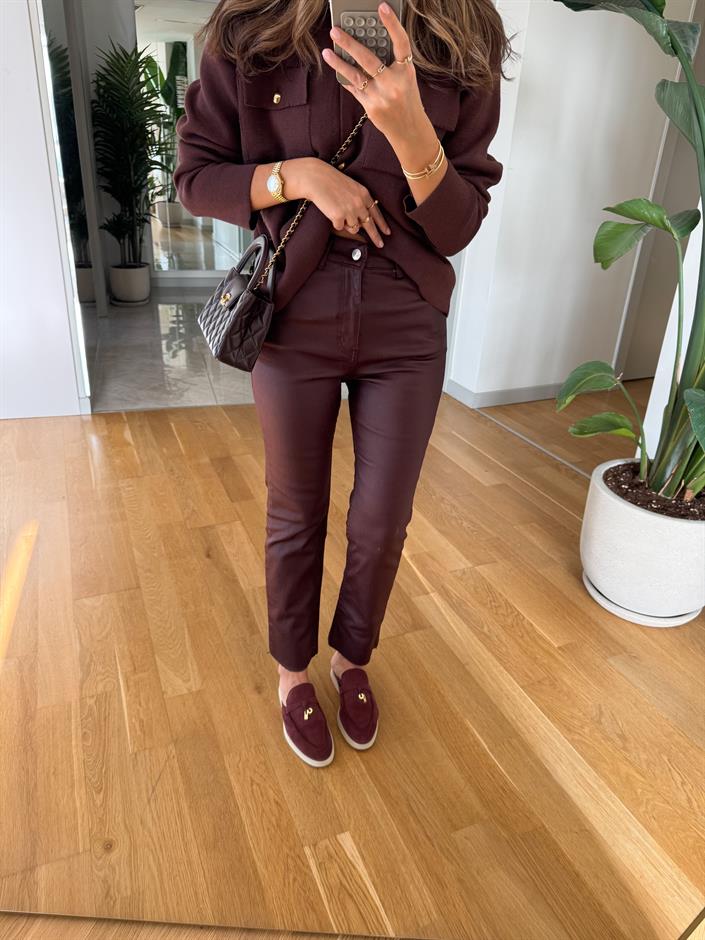 Zr Mumlu Boyfit Jean - Bordo