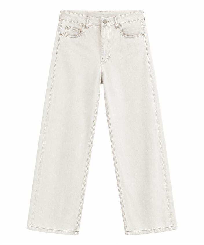 Zr Yüksek Bel Straight Jean - Buz Gri 