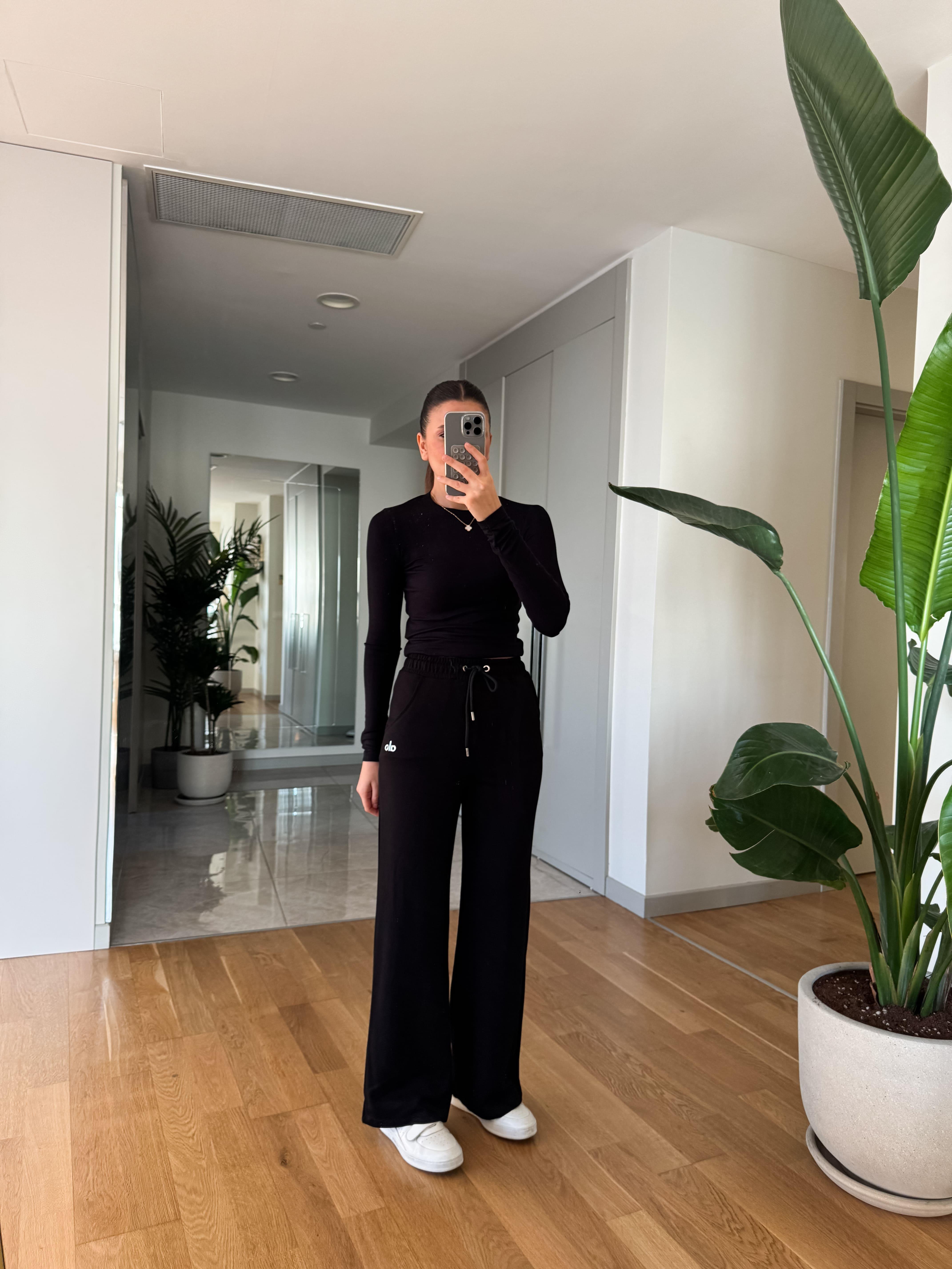 Alo Baskılı Eşofman Altı- Siyah | Butik Merve Aksoy