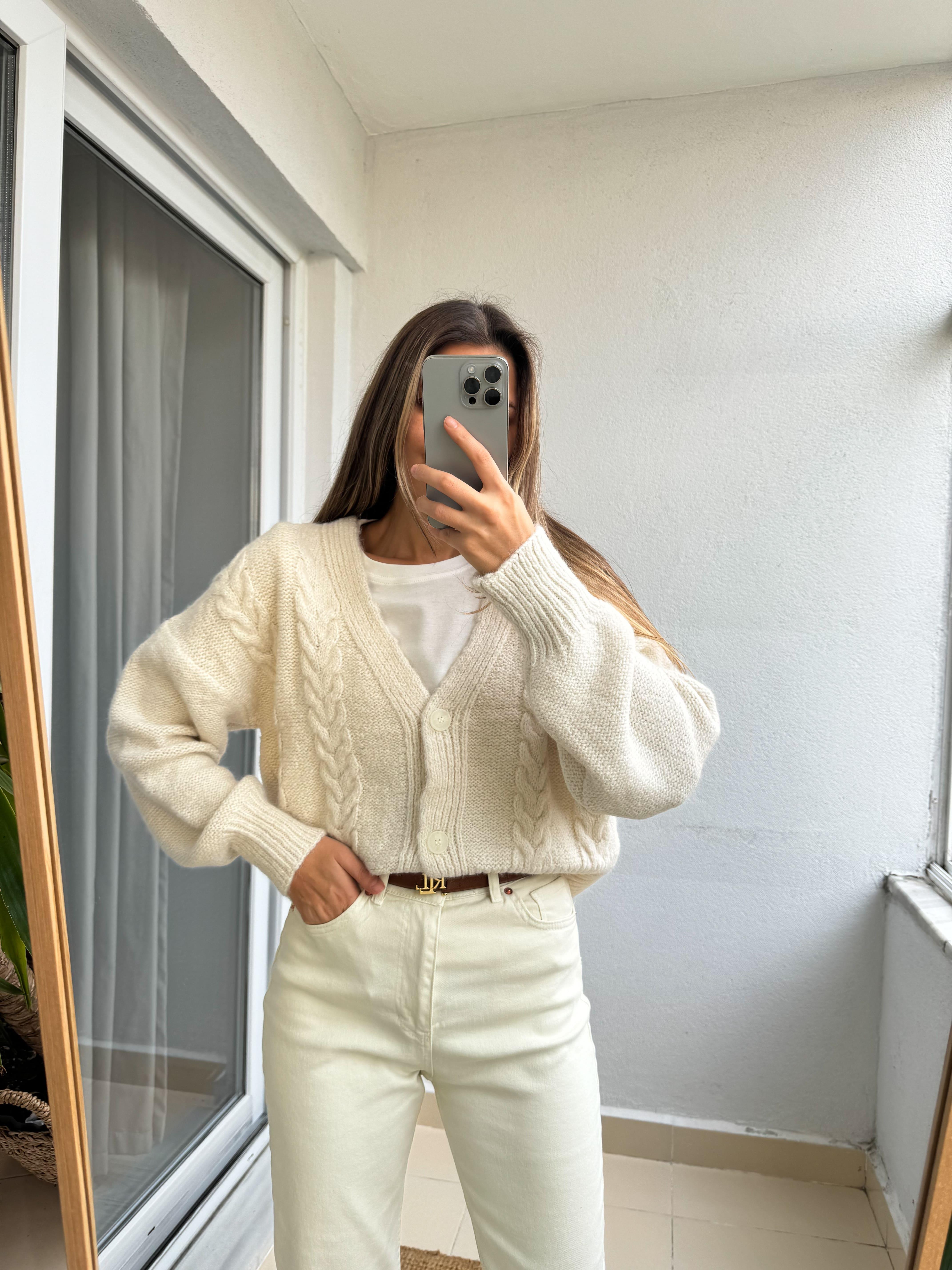 Franklin Saç Örgülü Hırka | Butik Merve Aksoy