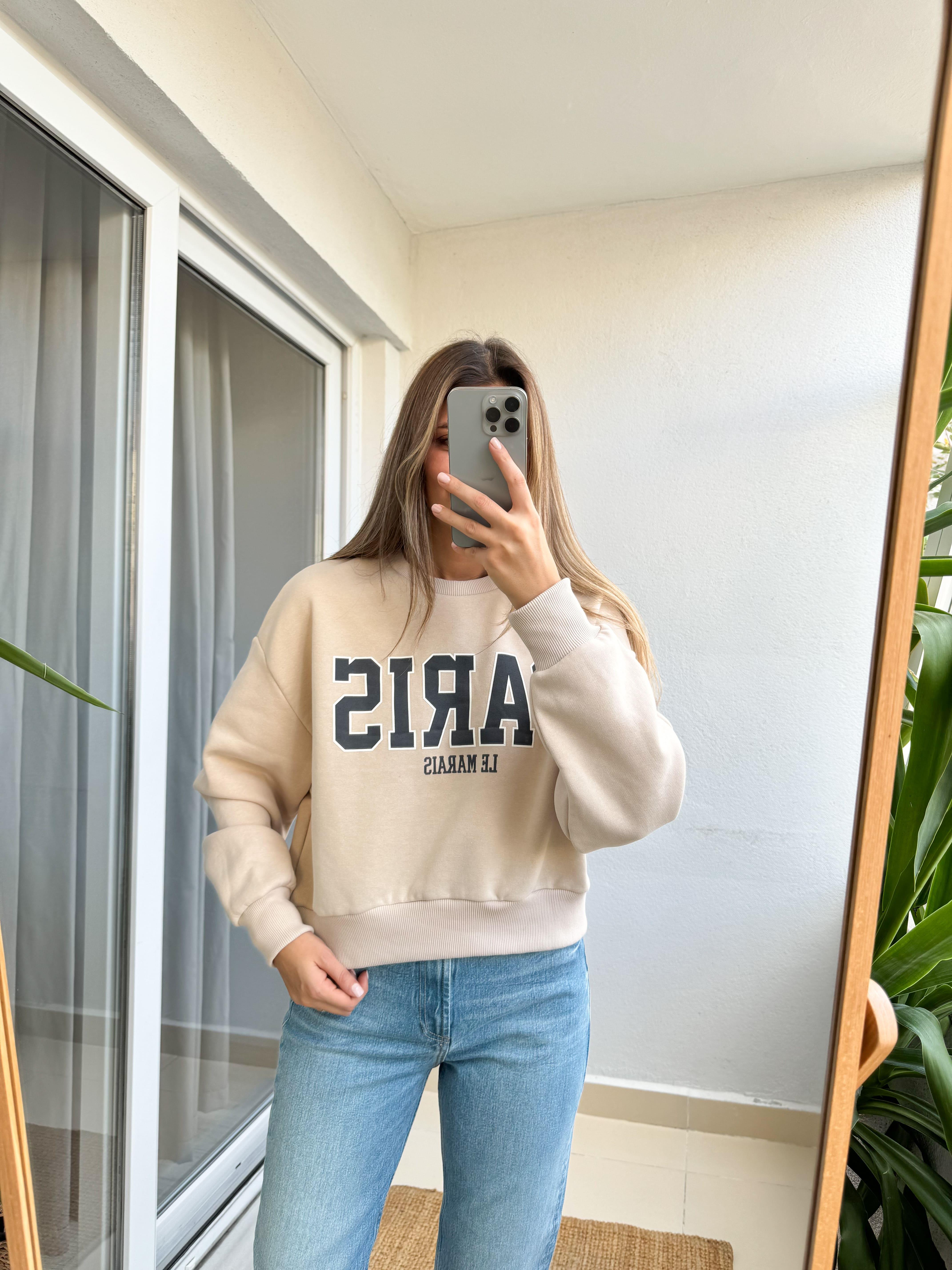 Paris Yaz l Bej Sweat Butik Merve Aksoy