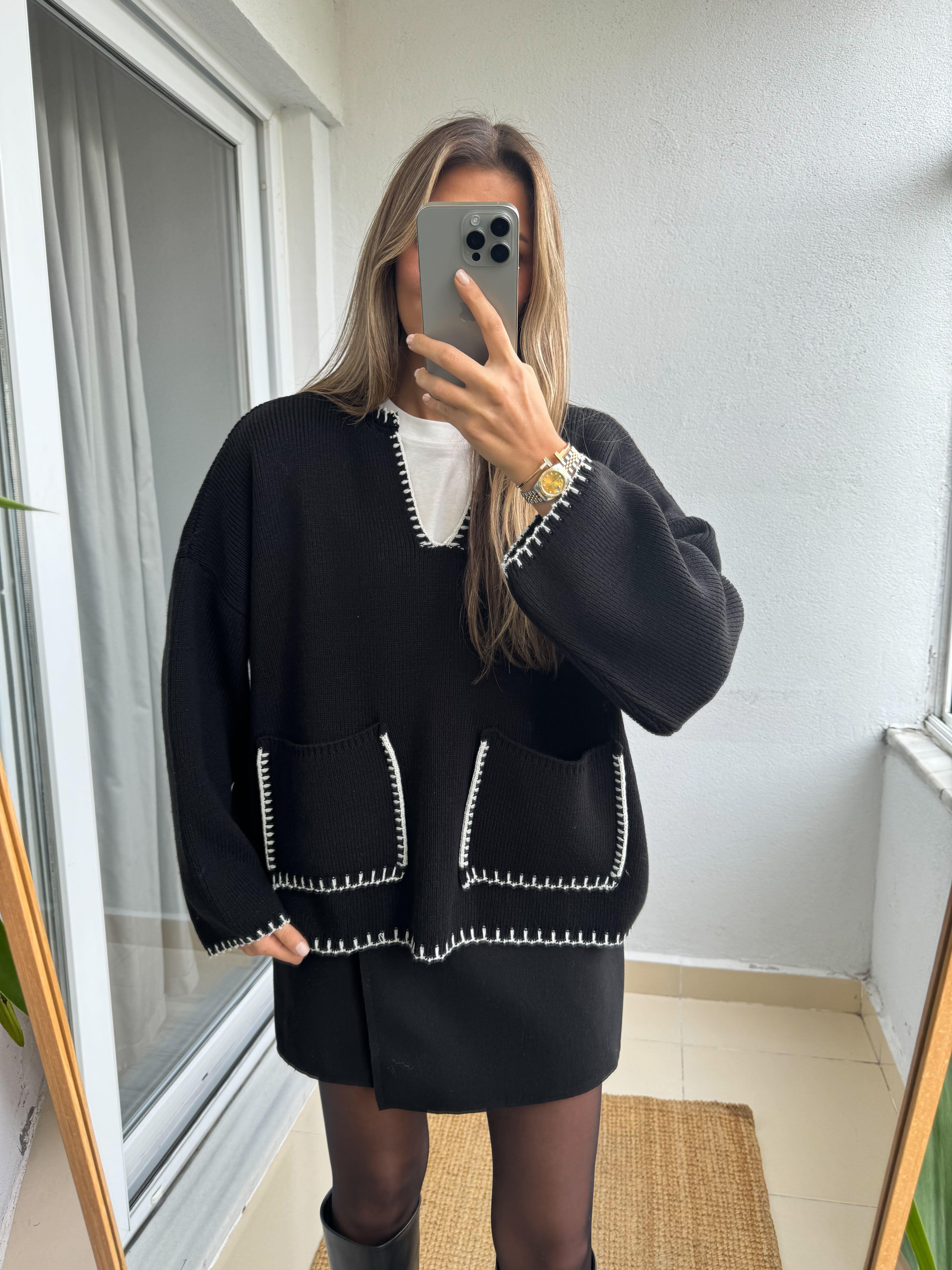 Zara knit coat store with chain detail