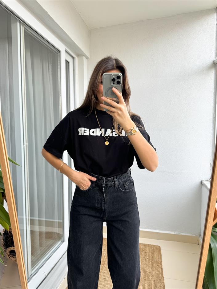 S*O様 JIL SANDER 刺繍ブラウス jil-sander-siyah-yazili-tisort