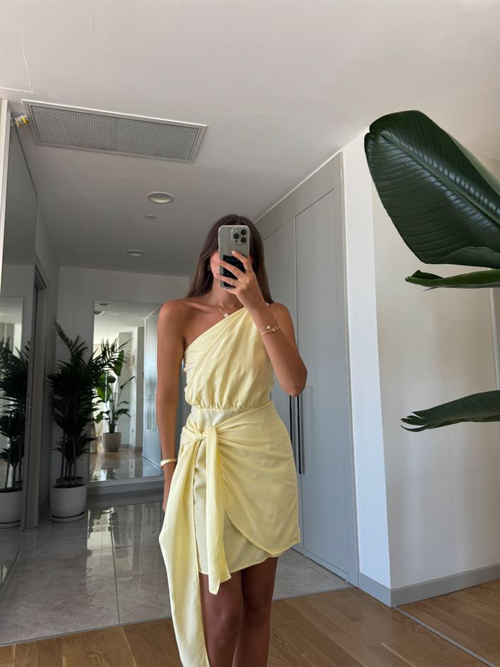 Tek Omuzlu Ba lamal Elbise Butik Merve Aksoy