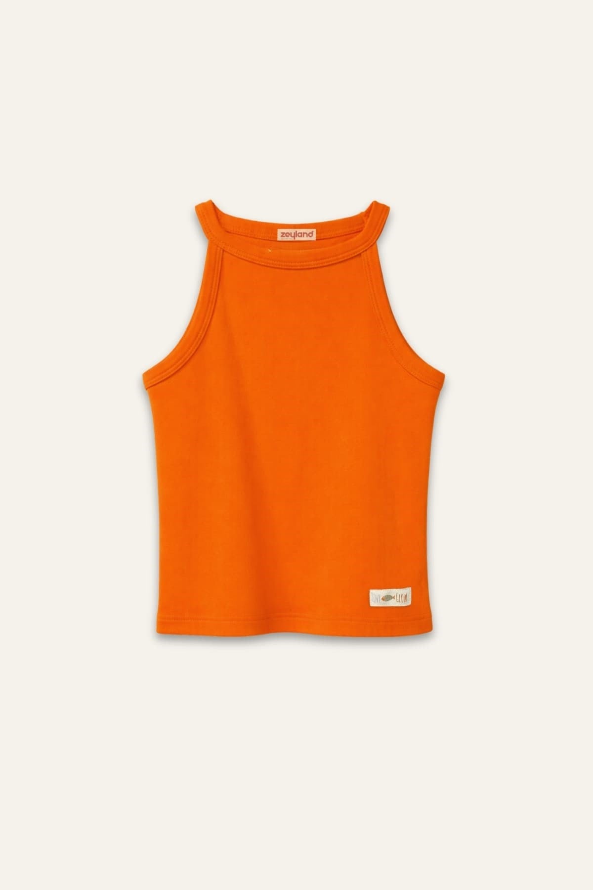Kız Çocuk Halter Yaka Ribana Atlet  - Turuncu
