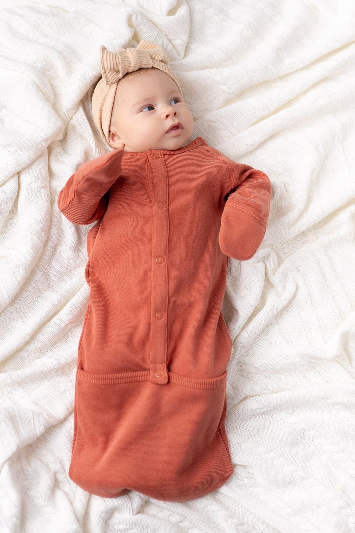 Kız Erkek Bebek Önden Çıtçıtlı Uyku Tulumu