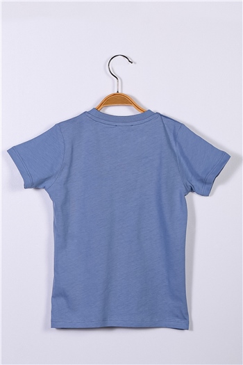 Mavi Unisex Bebek Basic T-Shirt (9ay-4yaş)