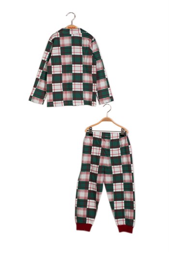 Erkek Çocuk Ekose Desen Pijama Takımı