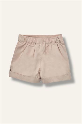 Erkek Bebek Cep Detaylı Gabardin Şort - Taş Rengi