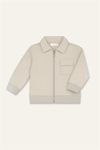 Erkek Bebek Fermuarlı Örme Ceket - Bej