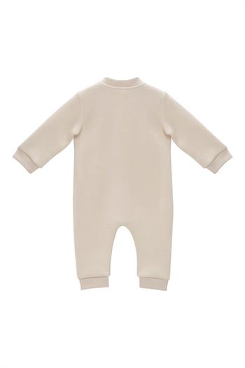 Erkek Bebek Köpek Nakışlı Tulum - Krem