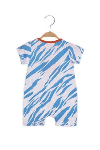 Erkek Bebek Little Lion Baskılı Mavi Desenli Tulum