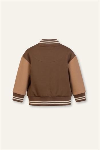 Erkek Bebek Nakış Detaylı Bomber Ceket - Kahve