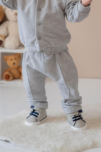 Erkek Bebek Örme Ceket ve Pantolon Takım - Gri