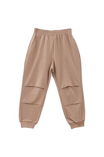 Erkek Bebek Pile Detaylı Eşofman Altı - Bej