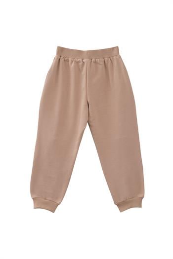 Erkek Bebek Pile Detaylı Eşofman Altı - Bej