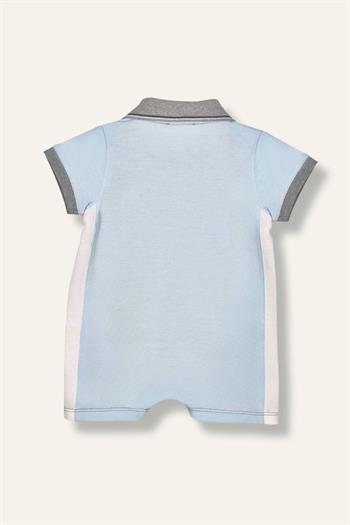 Erkek Bebek Polo Yaka Pike Tulum - Gri