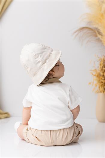 Erkek  Bebek Polo Yaka  T-shirt - Ekru