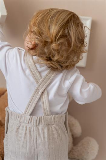 Erkek Bebek Saloped ve T-shirt Takım - Bej