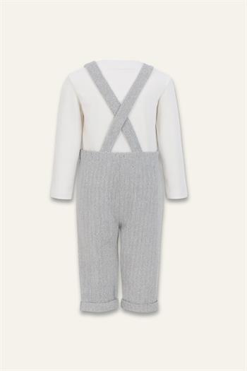 Erkek Bebek Saloped ve T-shirt Takım - Gri