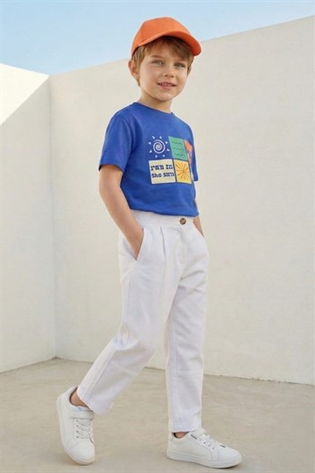 Erkek Çocuk Baggy Pantolon  - Beyaz
