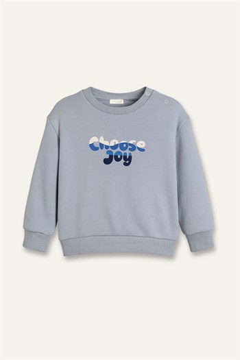 Erkek Bebek Baskılı Sweatshirt  - Mavi