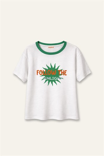 Erkek Çocuk Baskılı T-shirt  - Beyaz