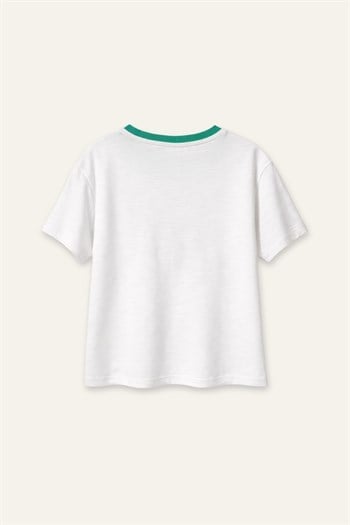 Erkek Çocuk Baskılı T-shirt  - Beyaz