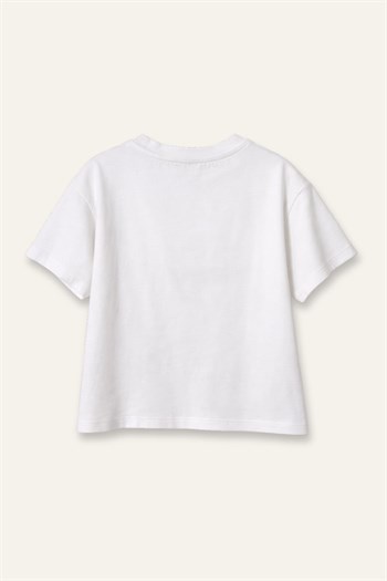 Erkek Çocuk Baskılı T-shirt  - Ekru