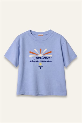 Erkek Çocuk Baskılı T-shirt  - Mavi