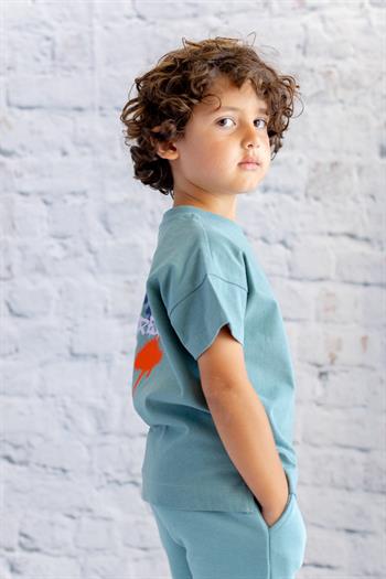 Erkek Çocuk Baskılı T-Shirt - Mint