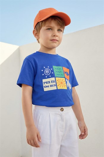 Erkek Çocuk Baskılı T-shirt  - Sax
