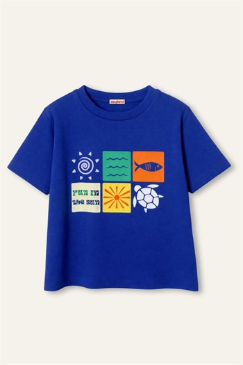 Erkek Çocuk Baskılı T-shirt  - Sax