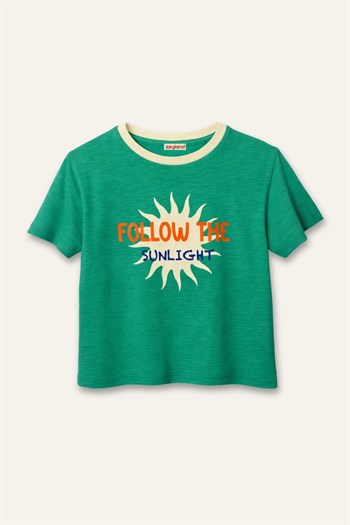 Erkek Çocuk Baskılı T-shirt  - Yeşil
