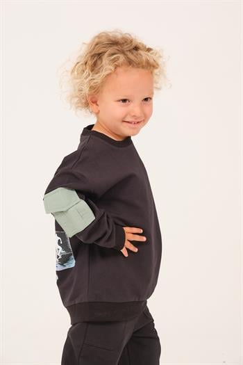 Erkek Çocuk Cep Detaylı Sweatshirt - Siyah