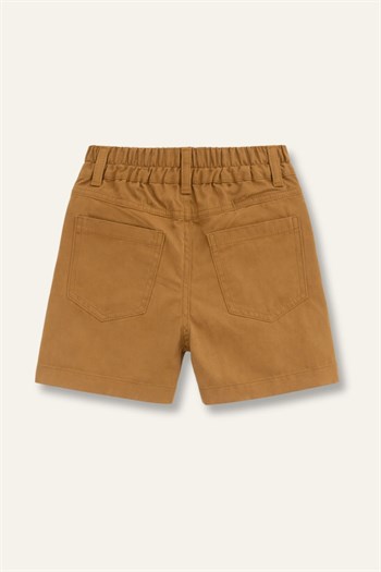 Erkek Çocuk Cepli Gabardin Şort  - Camel