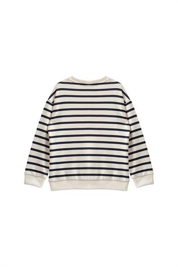 Erkek Çocuk Çizgili Cep Detaylı Sweatshirt - Lacivert