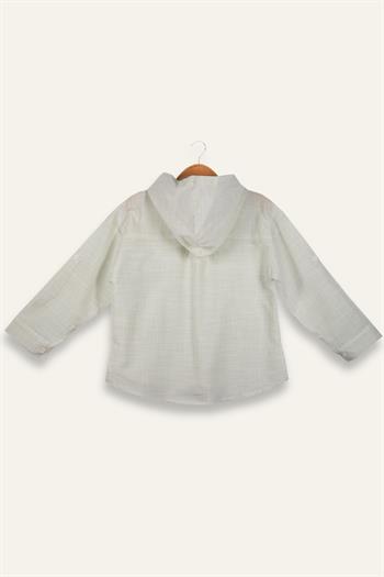 Erkek Çocuk Çizgili Keten Gömlek - Yeşil Çizgili