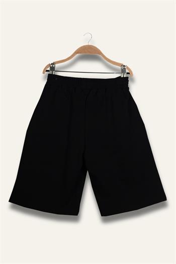 Erkek Çocuk Diz Altı Şort - Siyah