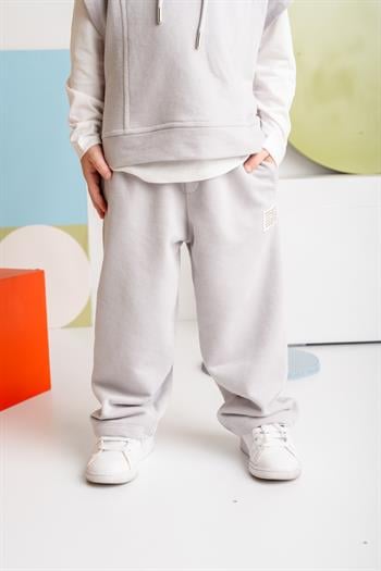 Erkek Çocuk Düz Paça Fırçalı Tek Alt  - Gri