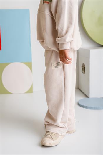 Erkek Çocuk Düz Paça Fırçalı Tek Alt  - Krem