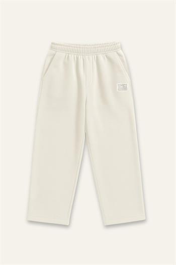 Erkek Çocuk Düz Paça Fırçalı Tek Alt  - Krem