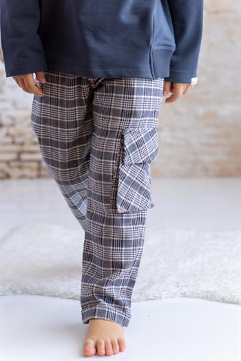 Erkek Çocuk Ekose Pantolon - Kahverengi Ekose