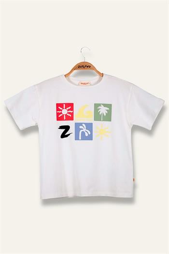 Erkek Çoçuk Future Baskılı T-Shirt - Ekru