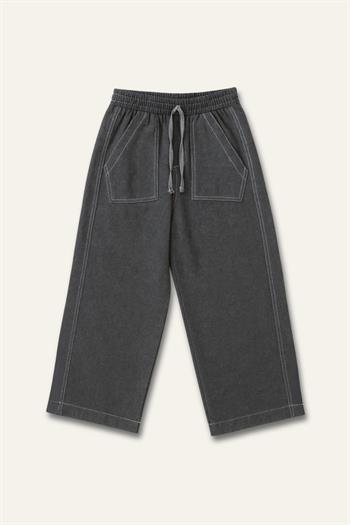Erkek Çocuk İnce Kaşe Cep Detalı Lastikli Pantalon  - Antrasit