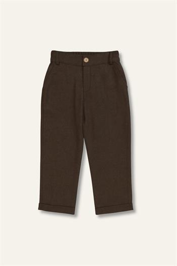 Erkek Çocuk İnce Kaşe Klasik Pantalon  - Kahverengi