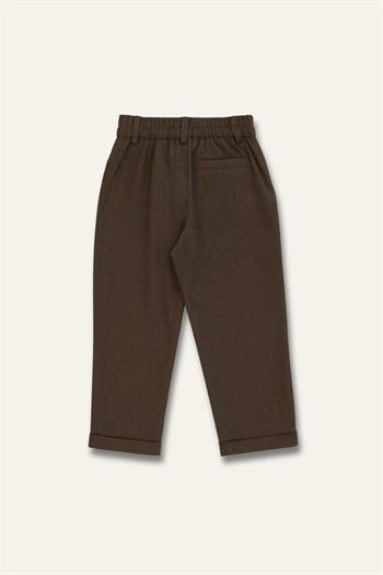 Erkek Çocuk İnce Kaşe Klasik Pantalon  - Kahverengi