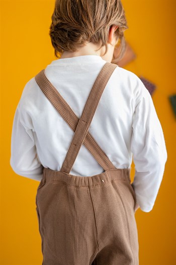 Erkek Çocuk Kahverengi Cepli Salopet (2-7yaş)