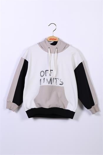 Erkek Çocuk Kanguru Cepli  Kapüşonlu Sweatshirt