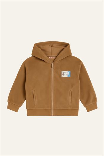 Erkek Çocuk Kapşonlu Fermuarlı Polar İkili Takım - Kahverengi